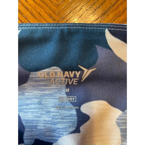 Old Navy Active Go Dry Camo Blue Size Medium Leggings Waist 14-16" Inseam 28.5" - Picture 3 of 6